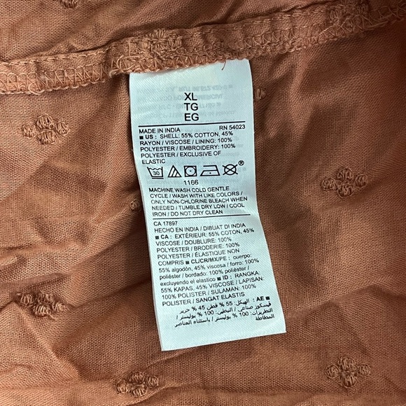 NWT Old Navy Smocked Eyelet Clip Dot Midi Dress - Warm Hickory - Picture 12 of 13